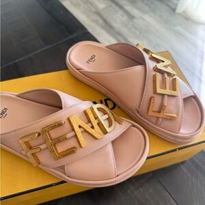 Fendi Women's Pink Slide Sandals